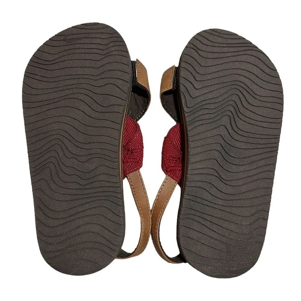 Reef Boys' Grom Crossover Sandal, Brown/Red Size 2/3